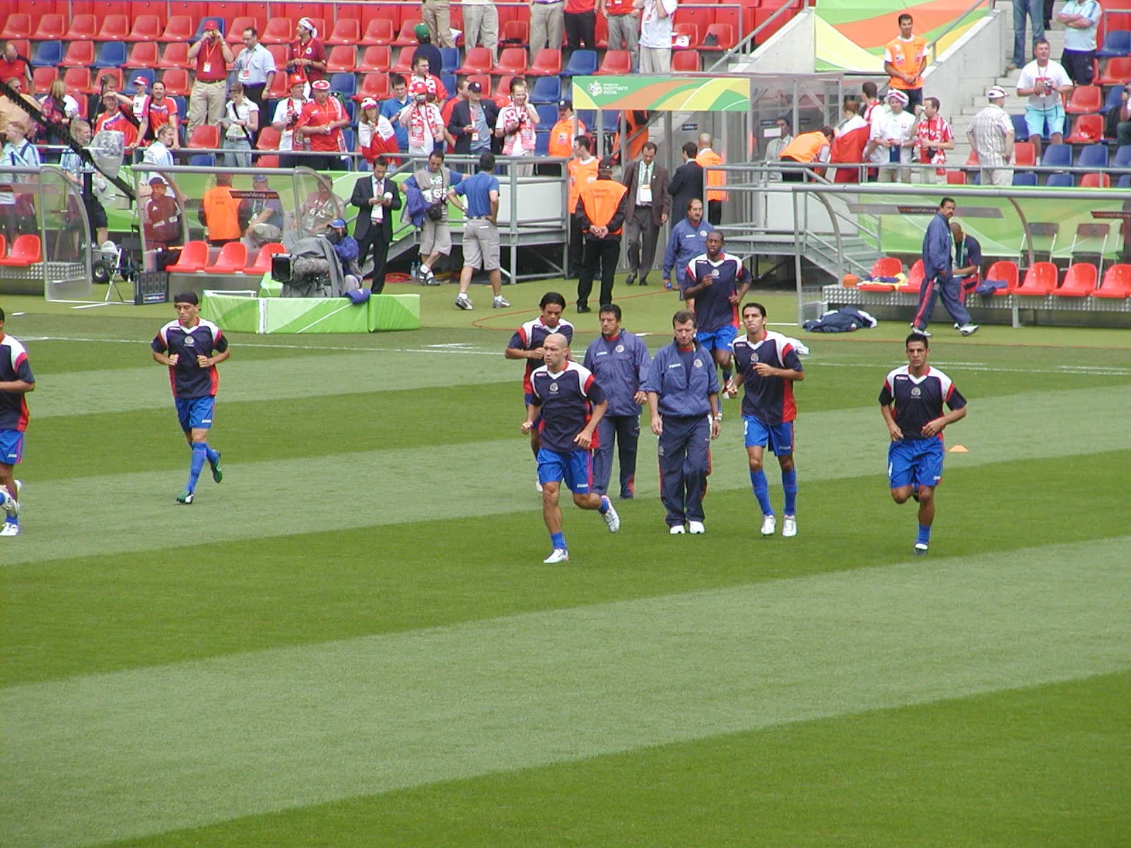 Costa Rica’s defensive unit sets its line against host Germany in 2006.